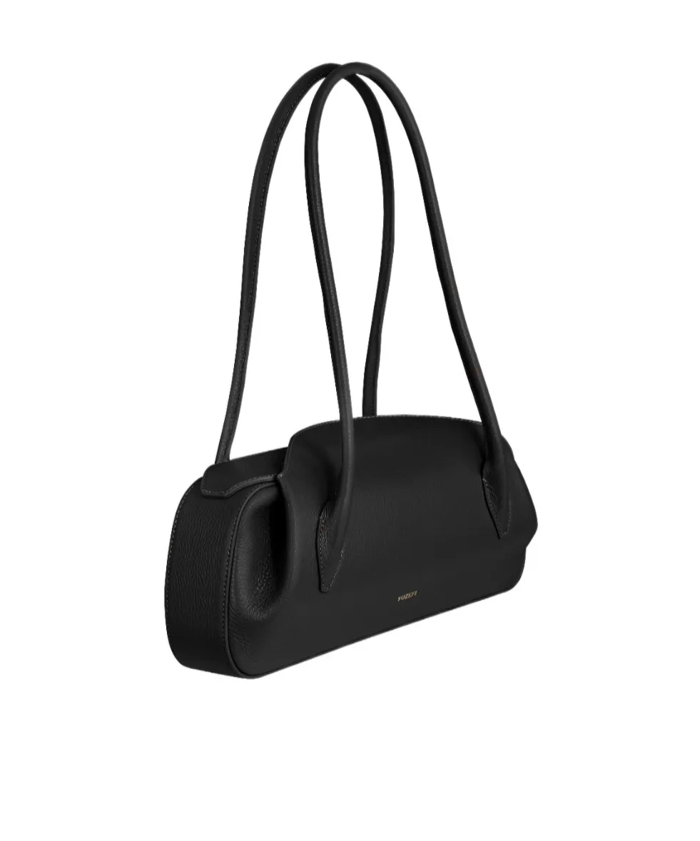 Oyster Shoulder Bag - Black Pebble Grained Leather