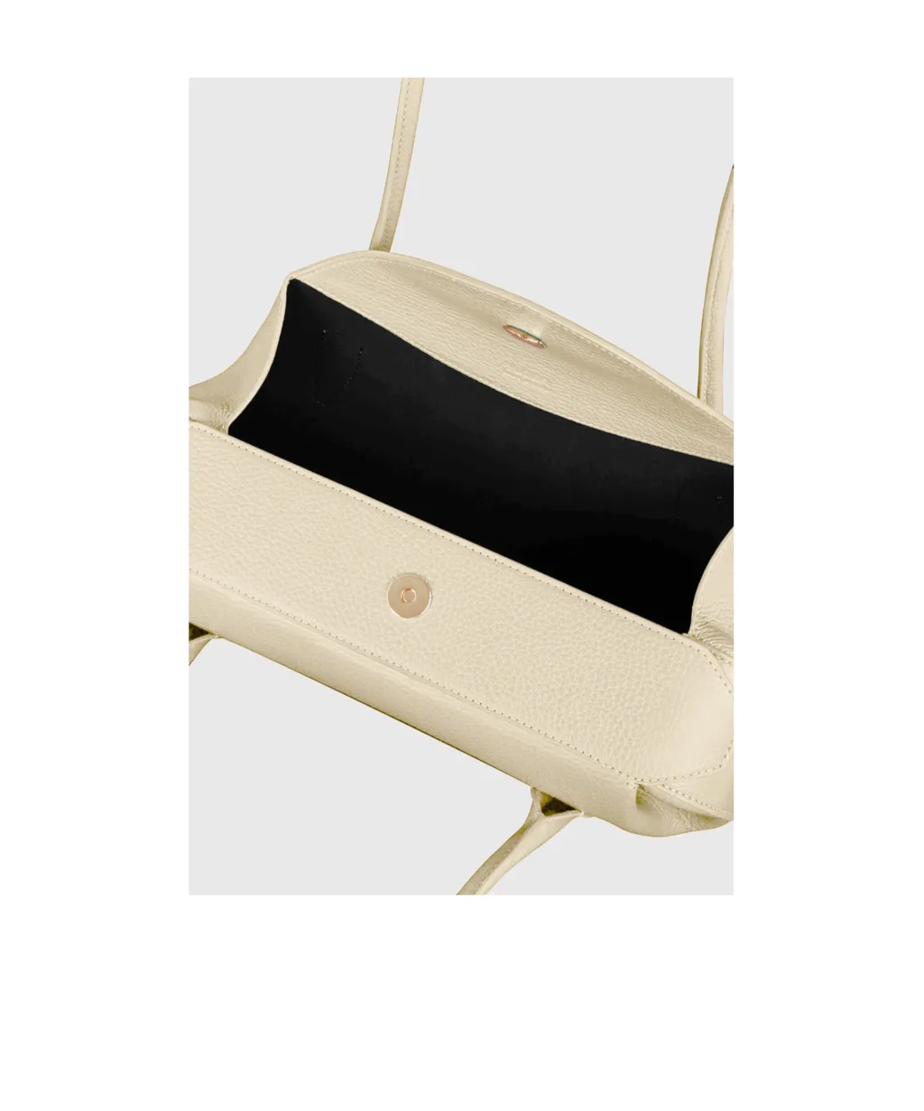 Oyster Shoulder Bag - Angora Pebble Grained Leather