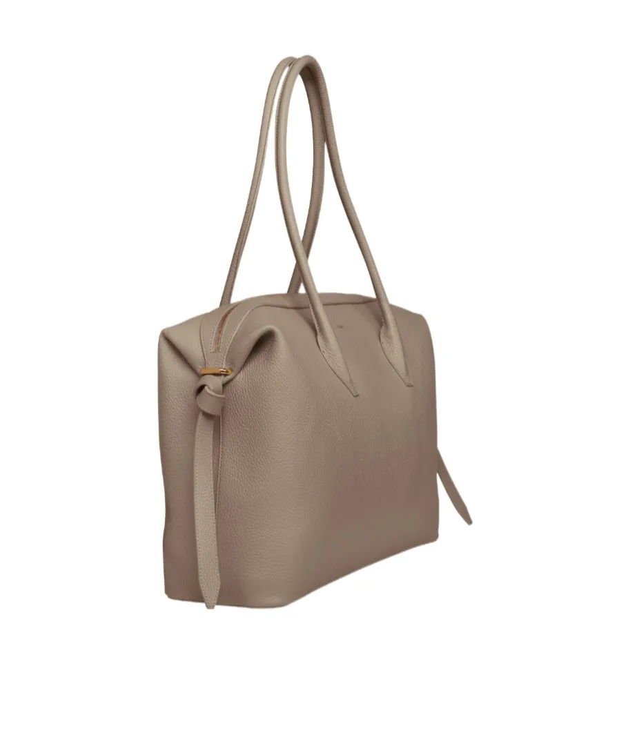 Large Brioche Duffle - Taupe Pebble Grained Leather