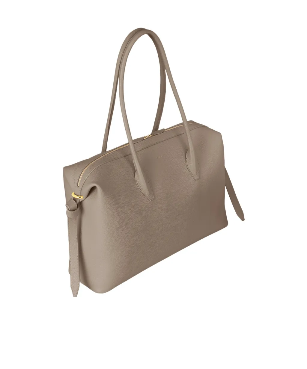 Large Brioche Duffle - Taupe Pebble Grained Leather