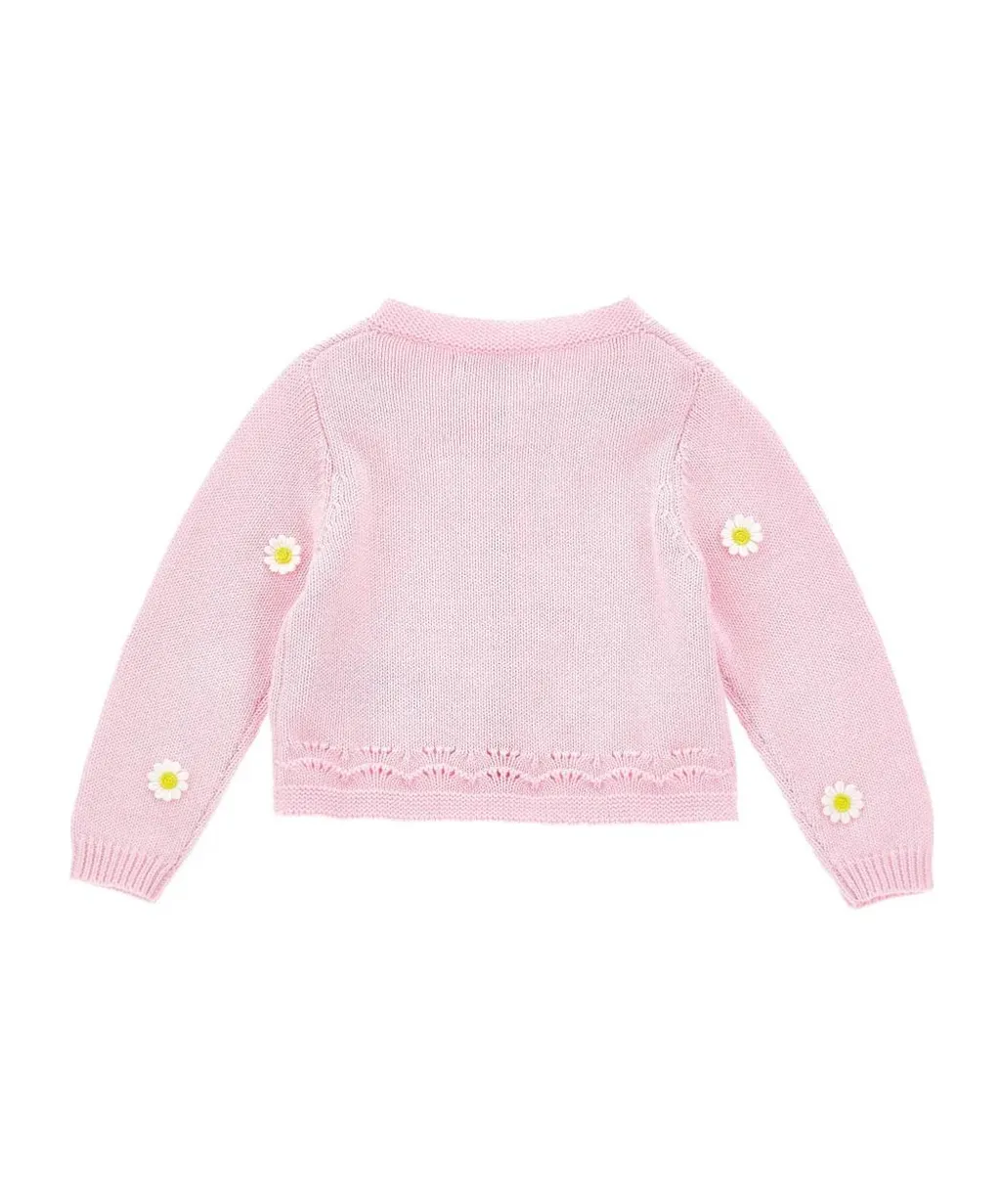 Monnalisa Daisy Crewneck Cardigan