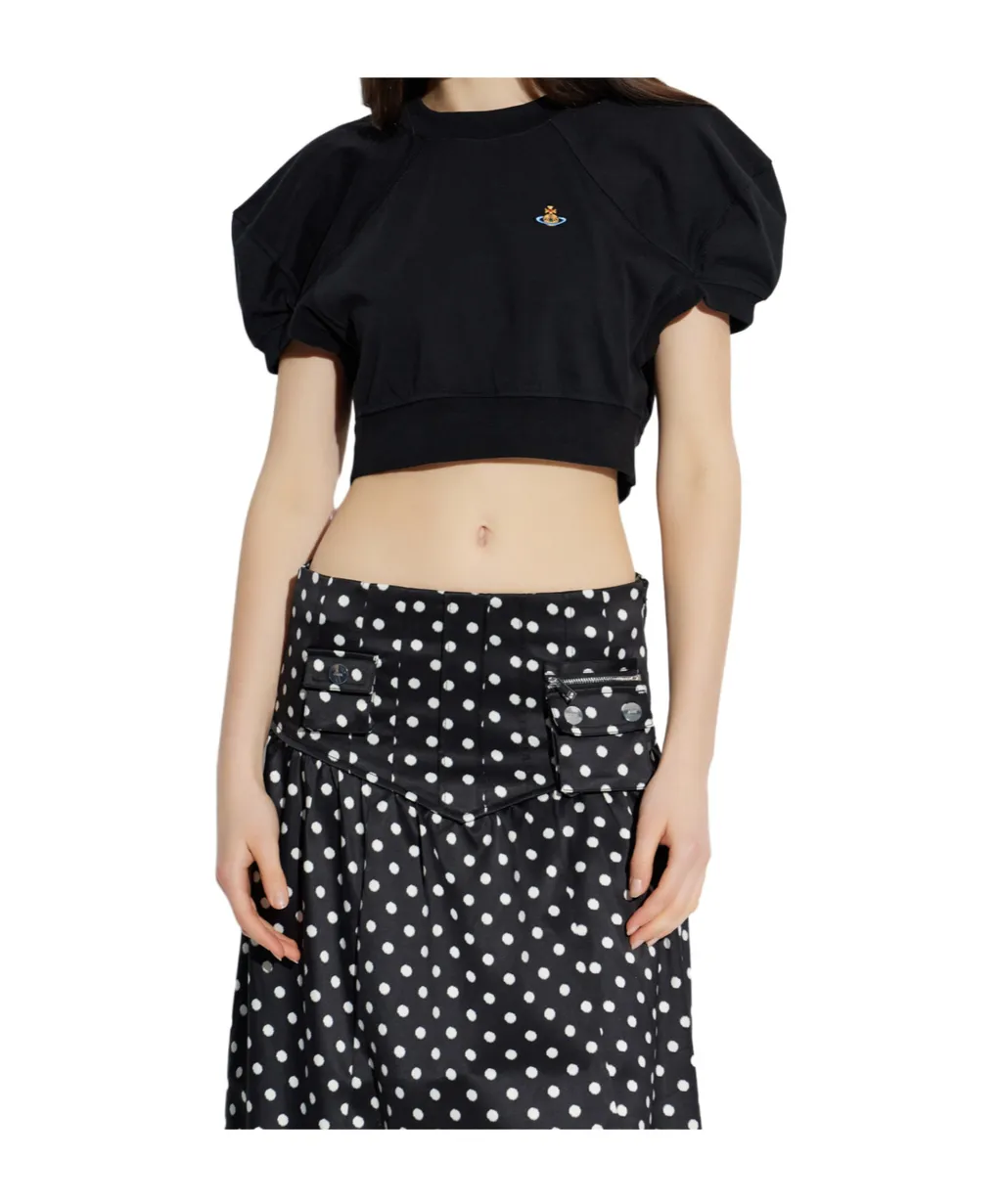 Vivienne Westwood Logo Embroidered Cropped Top