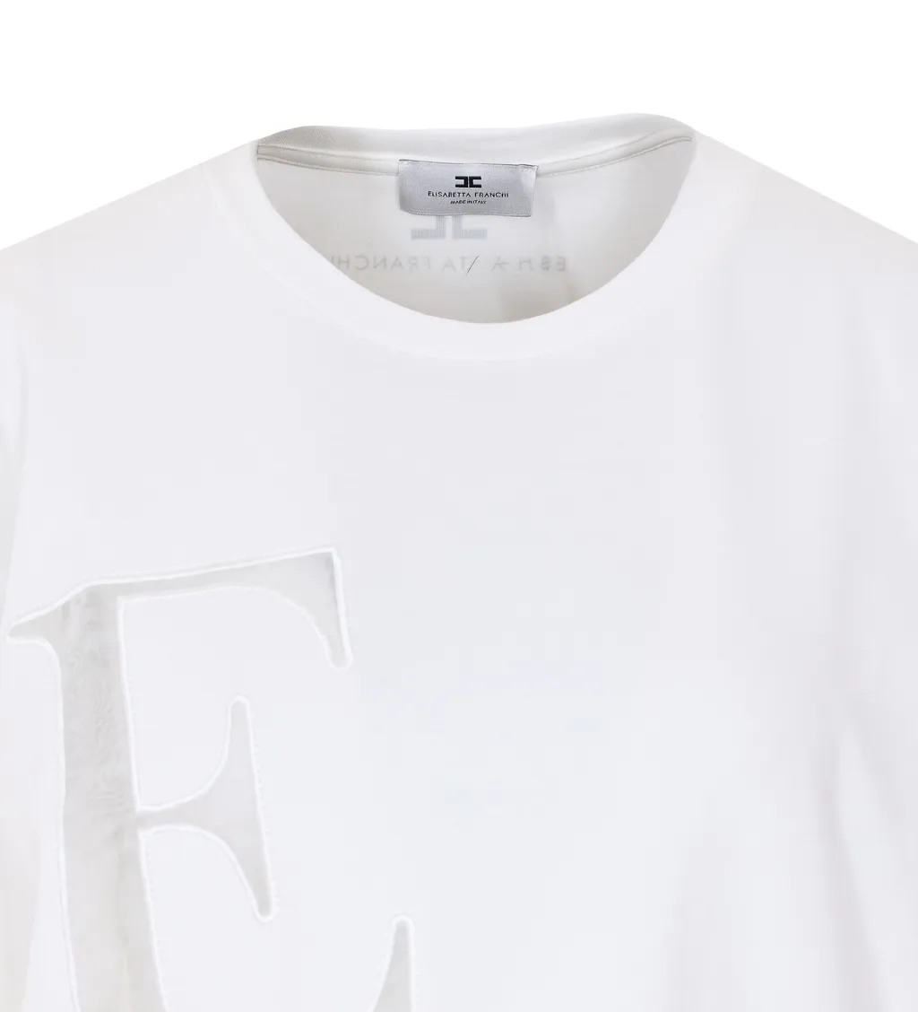 Elisabetta Franchi Logo Embroidered T-Shirt