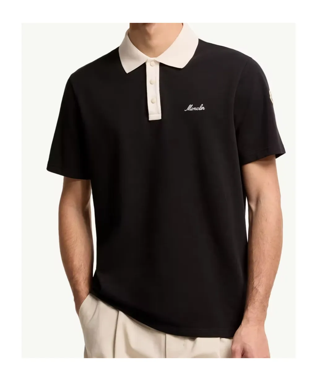 Moncler Logo Embroidered Short-Sleeve Polo Shirt