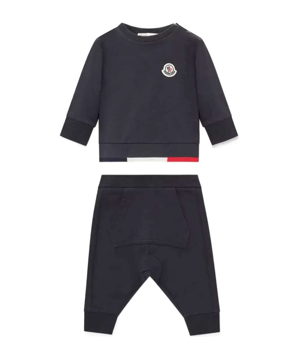 Moncler Enfant Tricolor-Trimmed Sweatsuit Set
