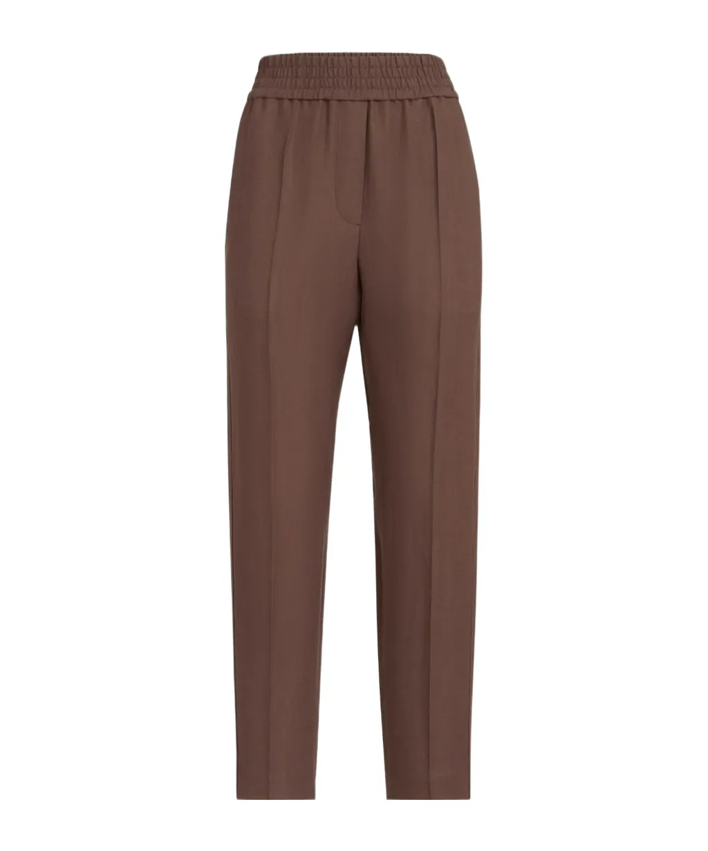 Brunello Cucinelli Fluid Twill Baggy Pull-On Trousers