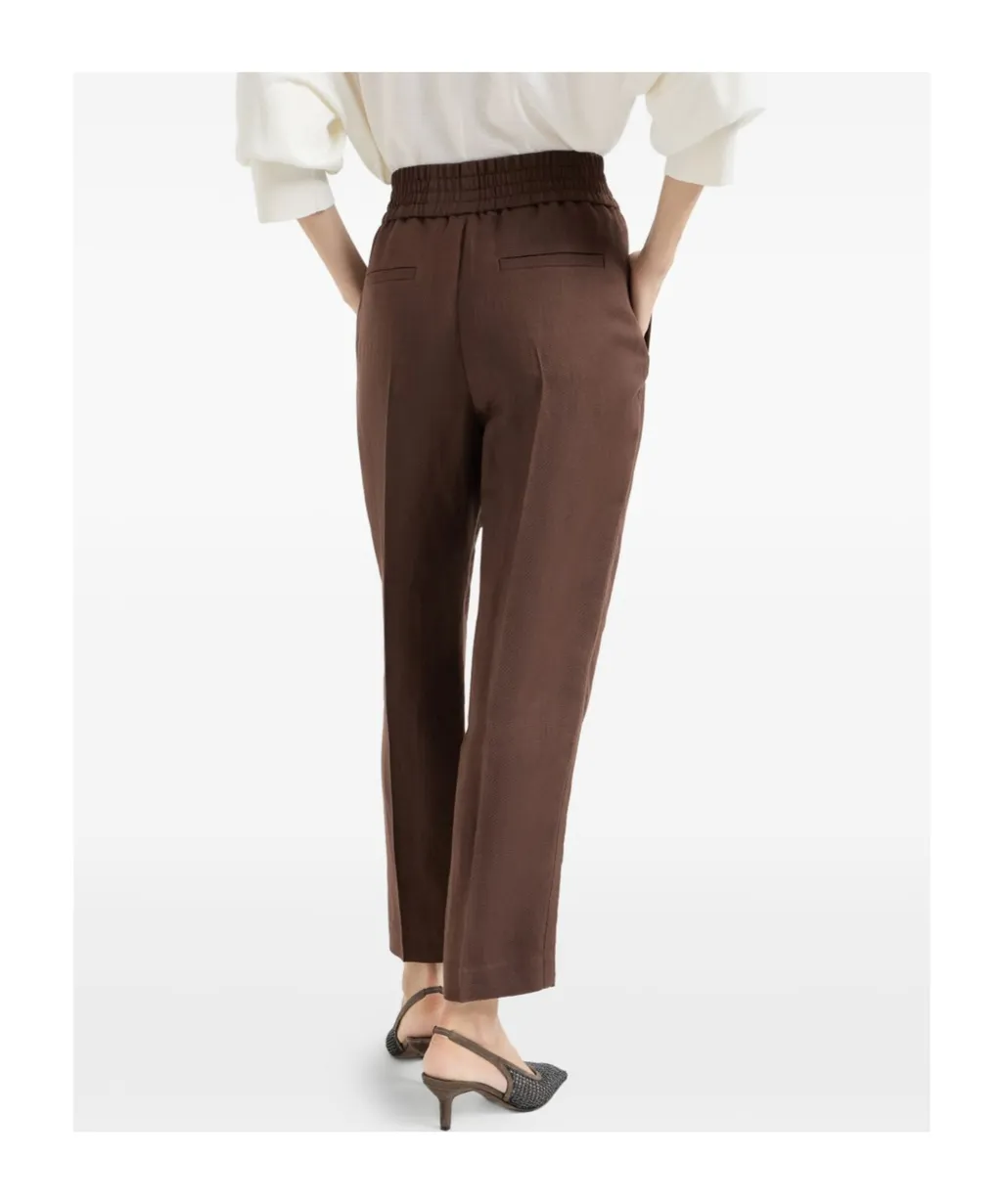 Brunello Cucinelli Fluid Twill Baggy Pull-On Trousers