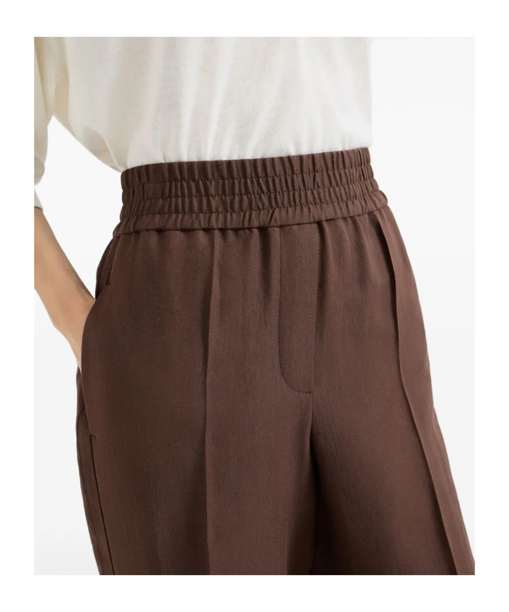 Brunello Cucinelli Fluid Twill Baggy Pull-On Trousers