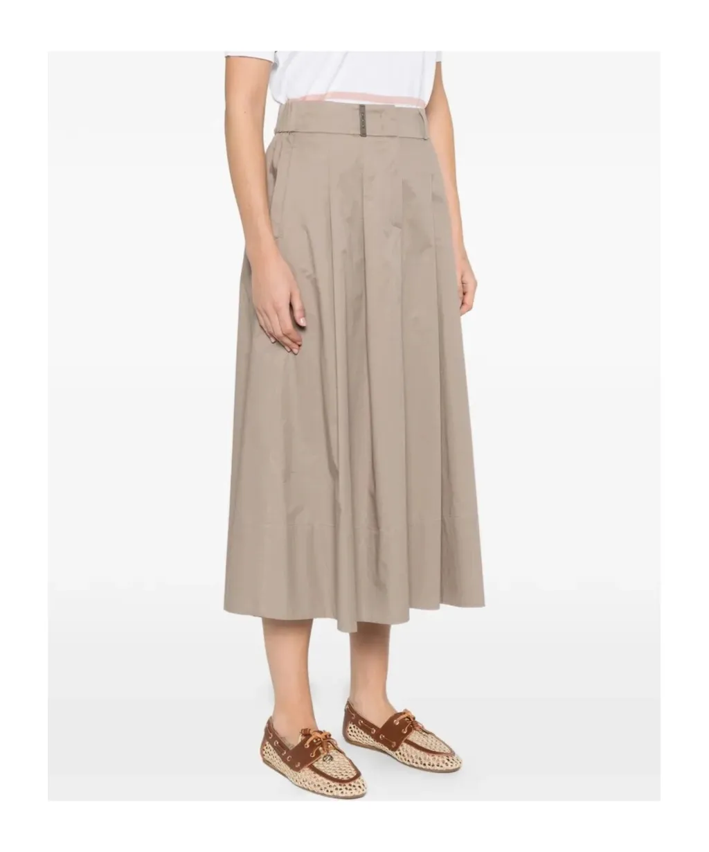 A-Line Pleated Midi Skirt