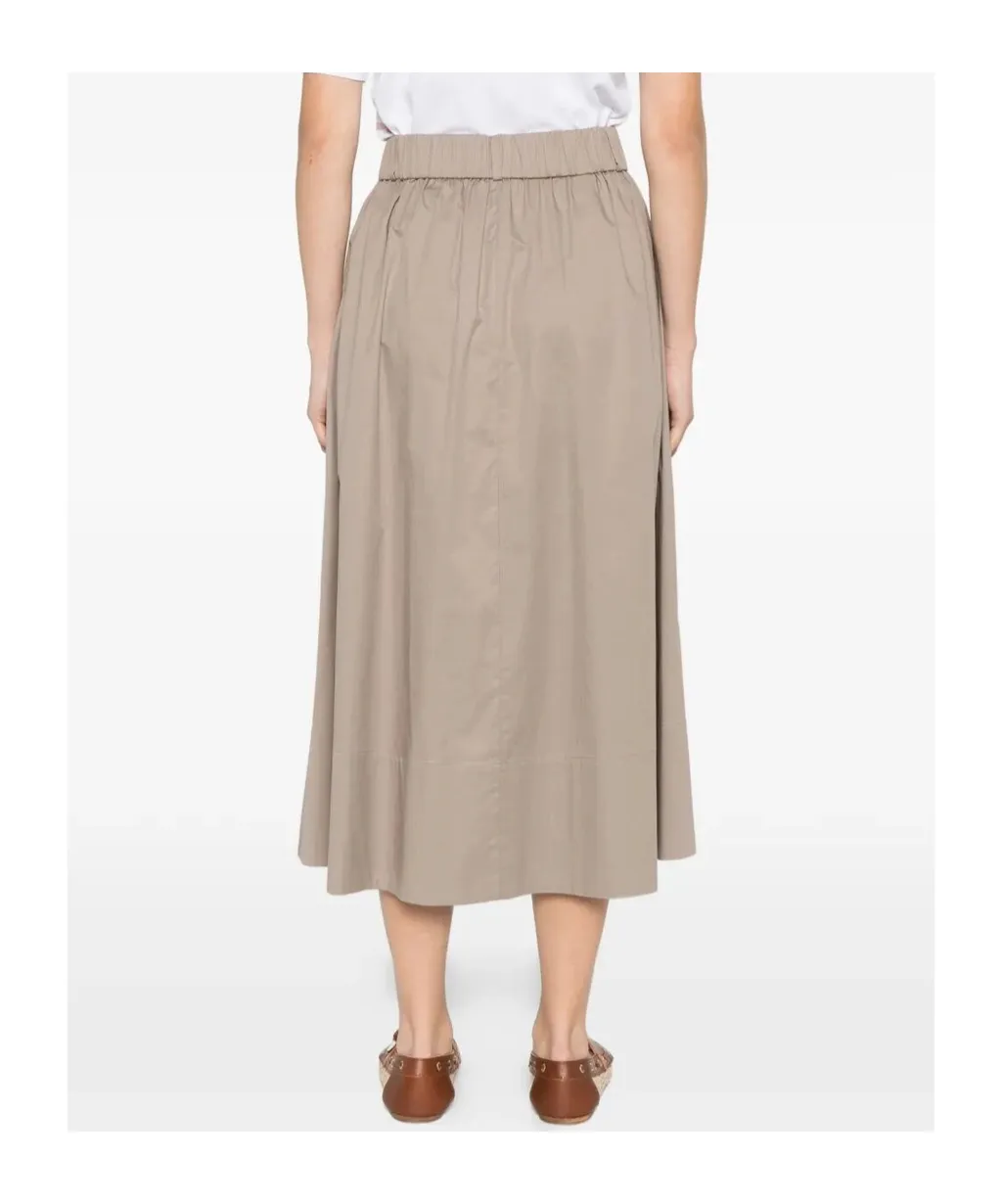 A-Line Pleated Midi Skirt