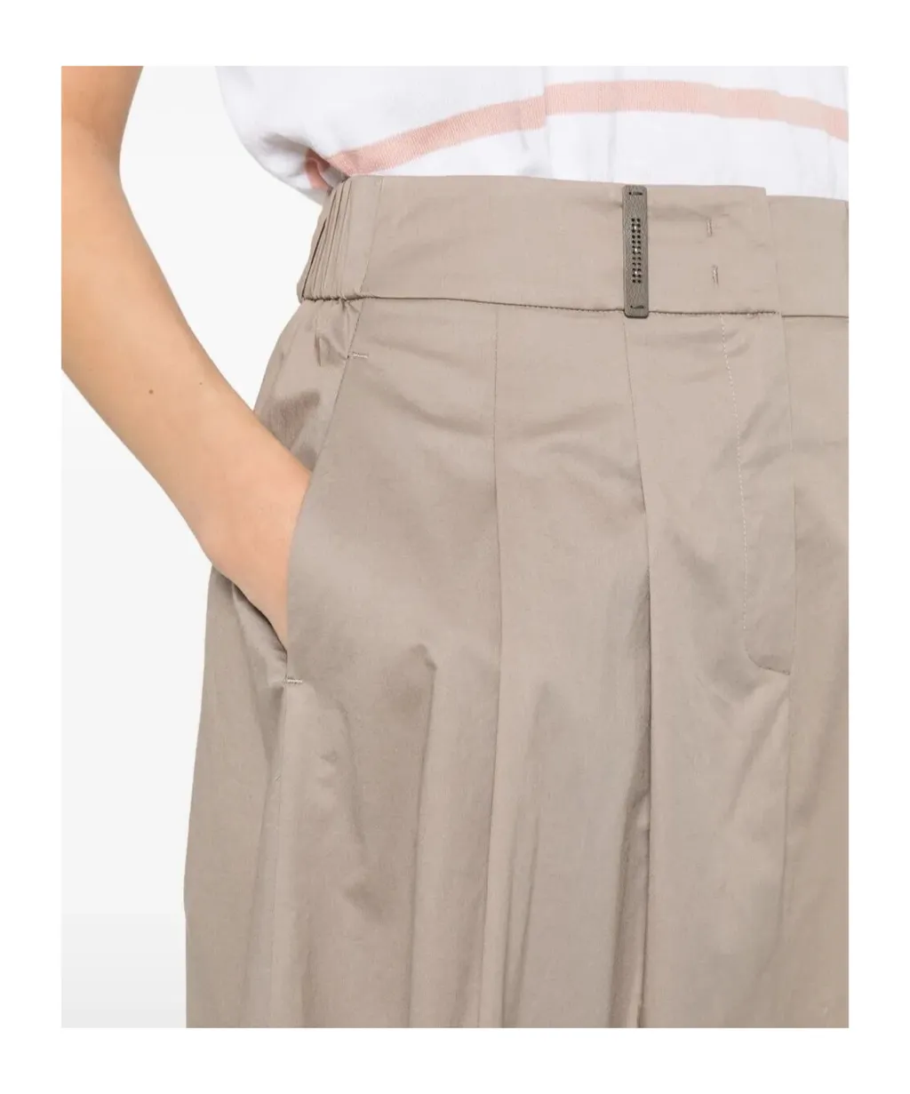 A-Line Pleated Midi Skirt