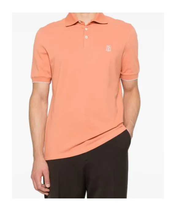 Brunello Cucinelli Logo Detailed Short-Sleeved Polo Shirt