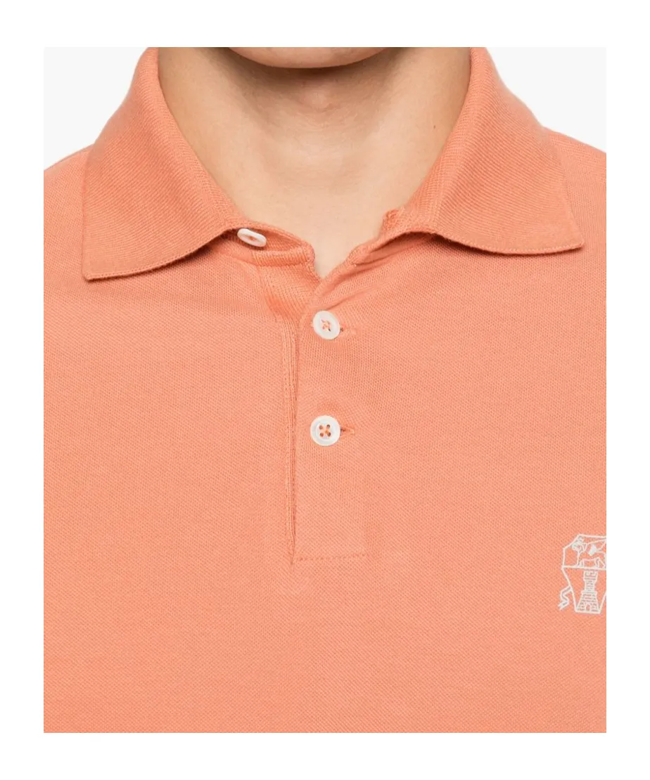 Brunello Cucinelli Logo Detailed Short-Sleeved Polo Shirt
