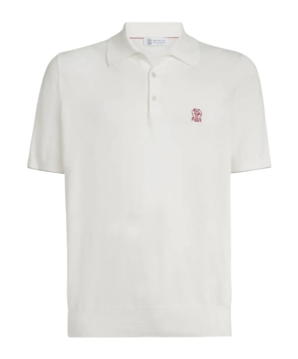 Butoon-Fastening Logo-Detail Polo Shirt