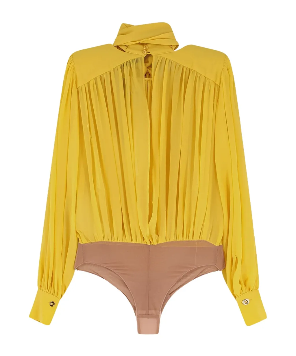 Elisabetta Franchi Georgette Sash Bodysuit
