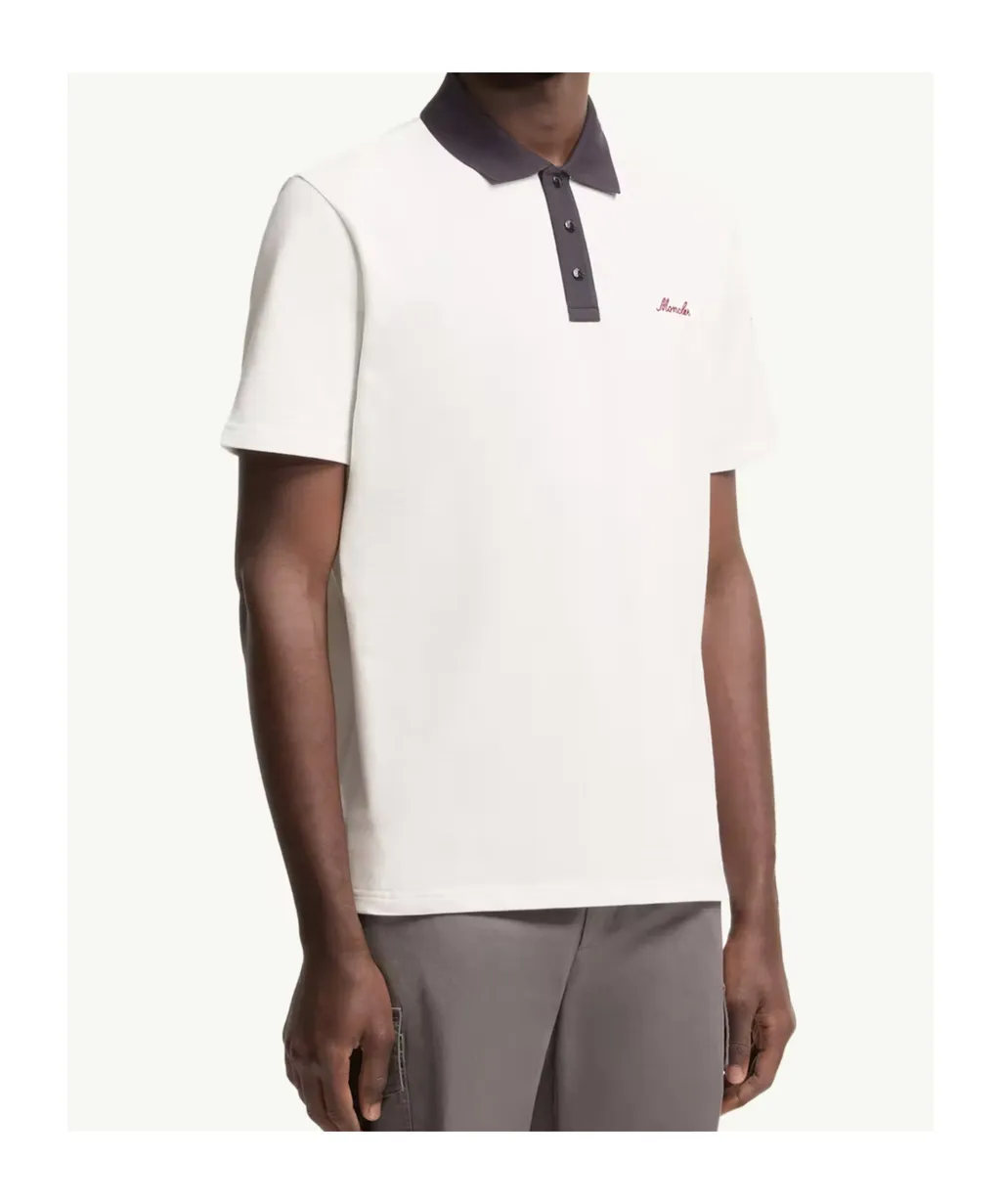 Moncler Logo Embroidered Short-Sleeve Polo Shirt