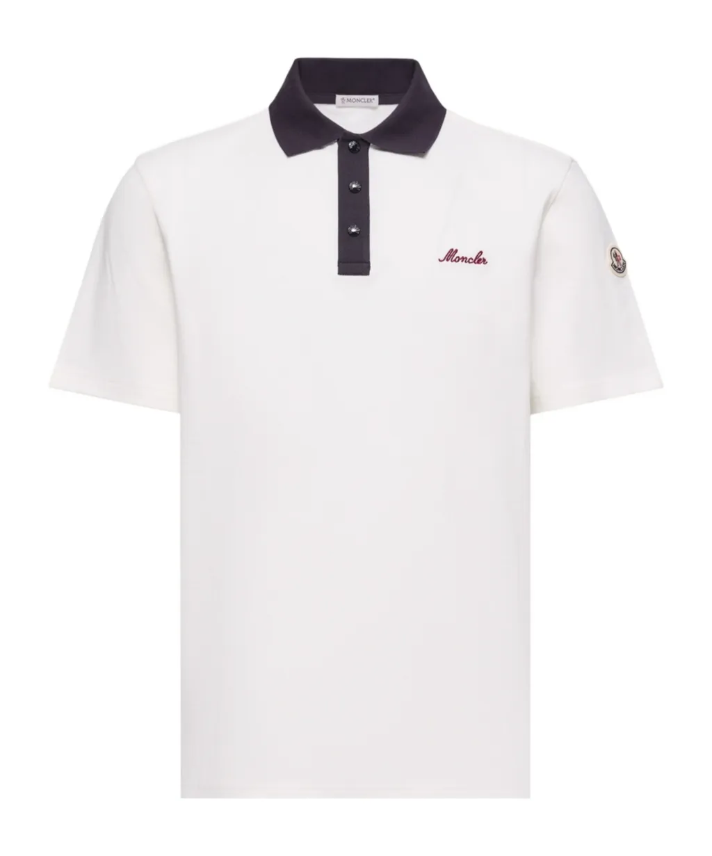Moncler Logo Embroidered Short-Sleeve Polo Shirt