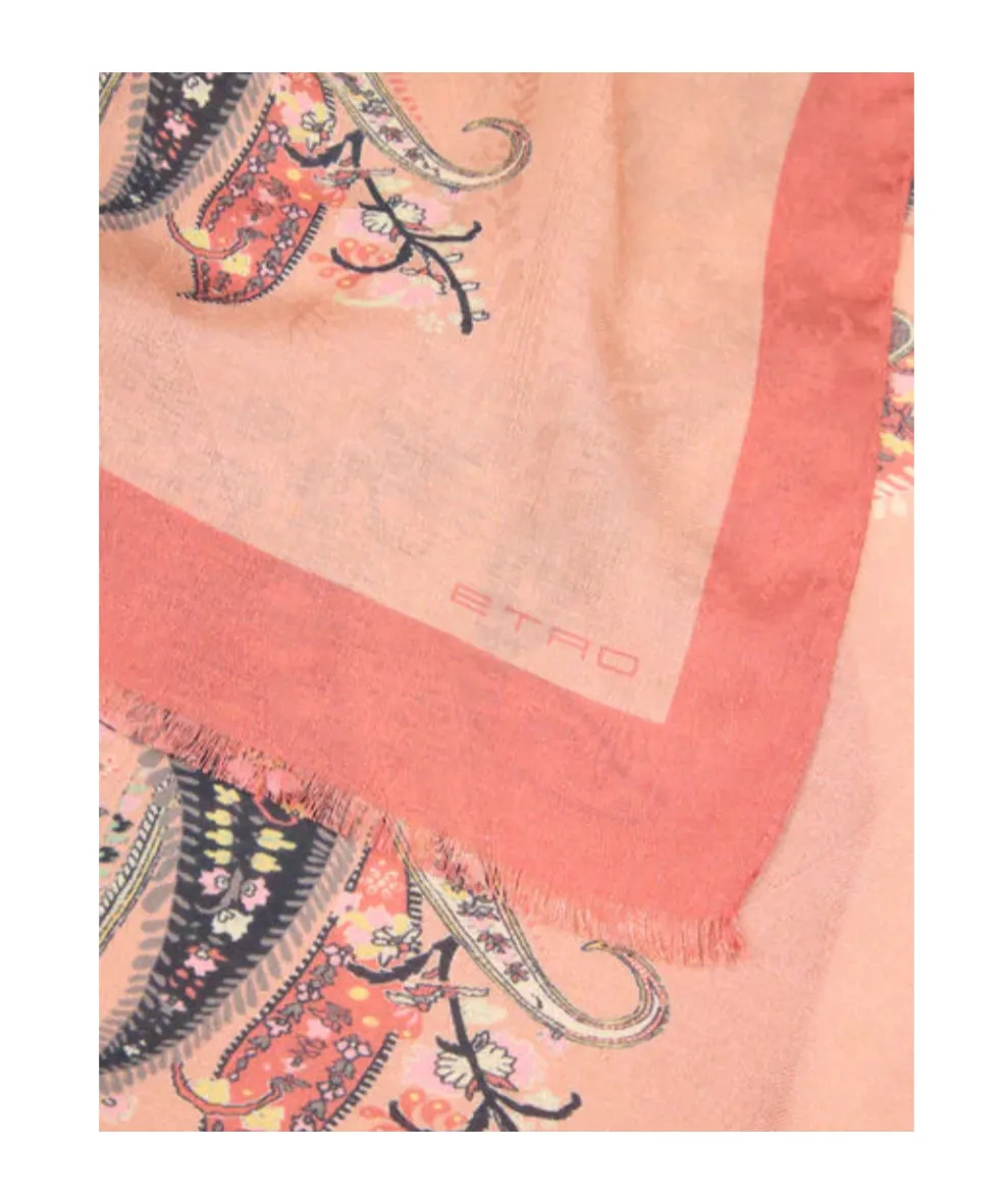 Modal Jacquard Scarf With Floral Paisley Motif