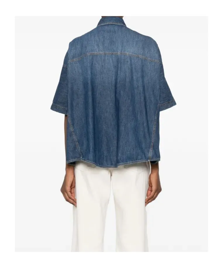 Short-Sleeved Denim Shirt