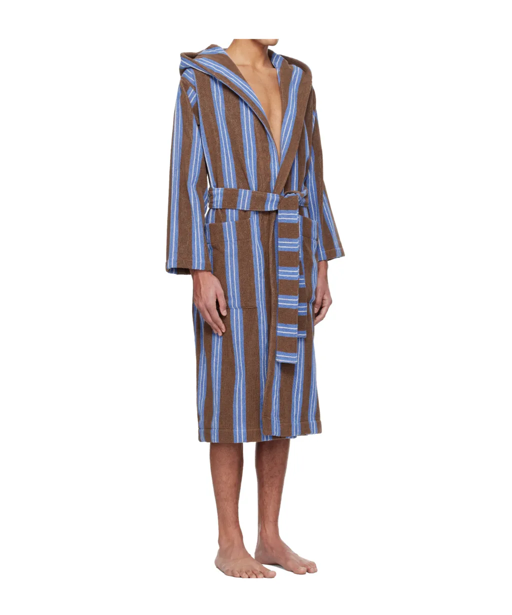 Striped Hooded Bathrobe
