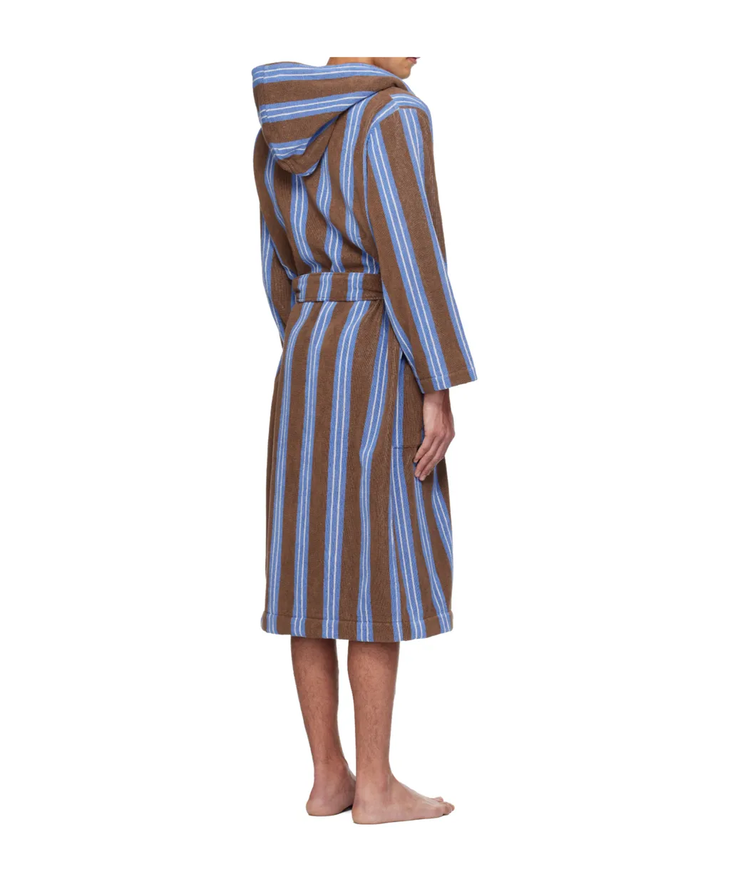 Striped Hooded Bathrobe