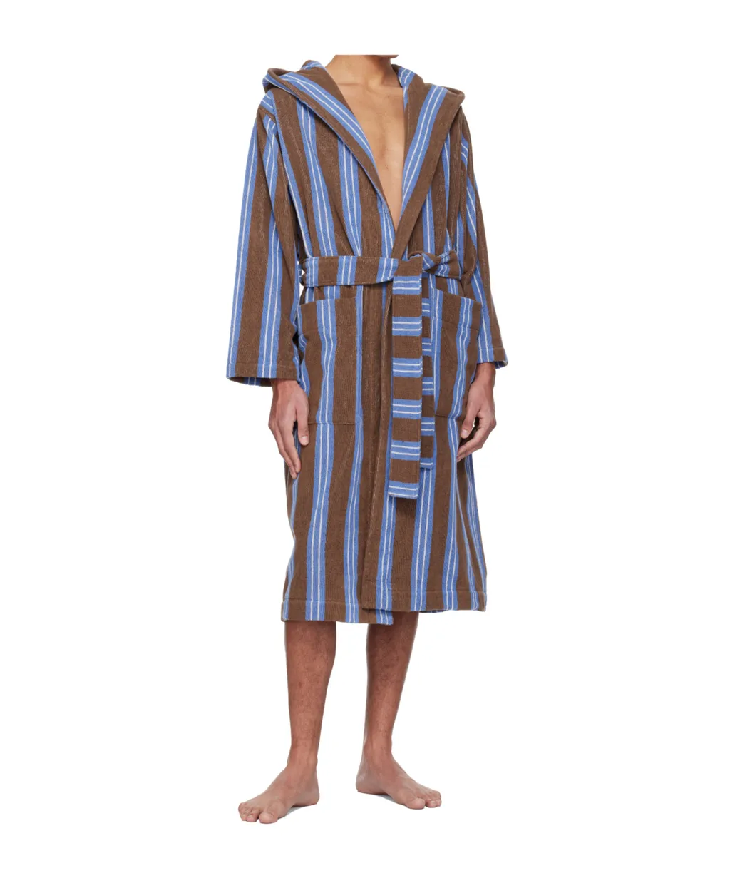 Striped Hooded Bathrobe