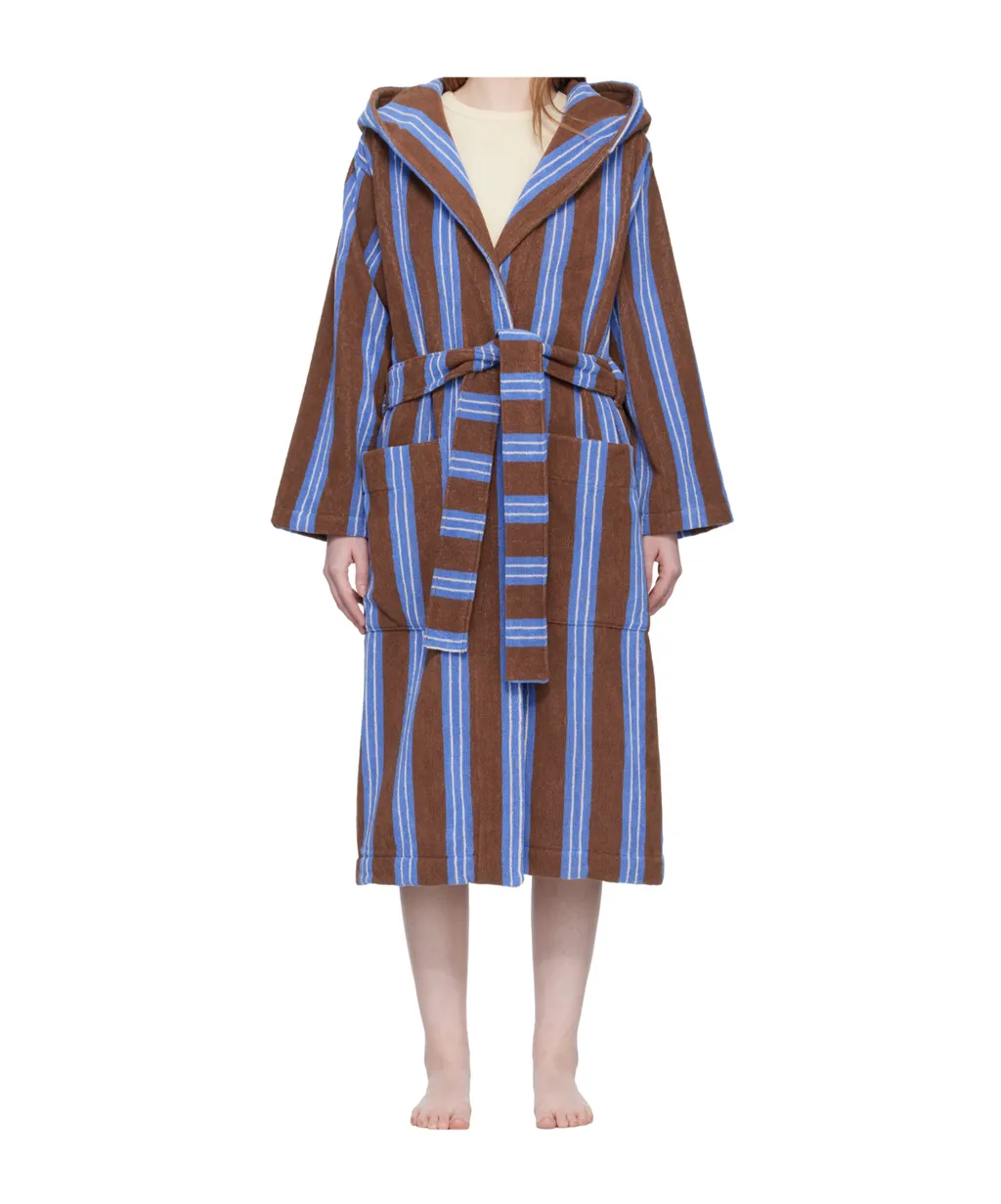 Striped Hooded Bathrobe