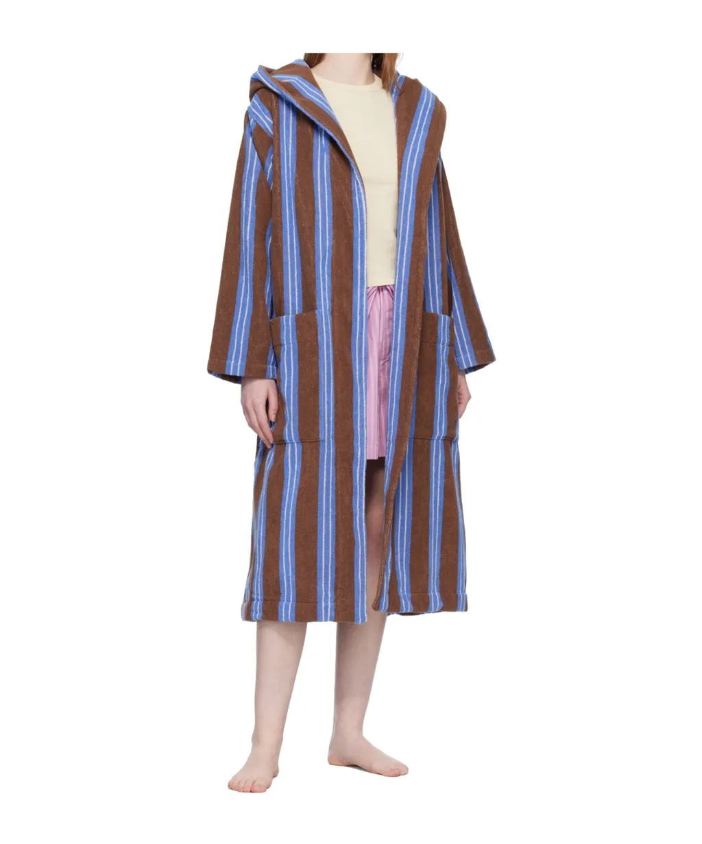 Striped Hooded Bathrobe