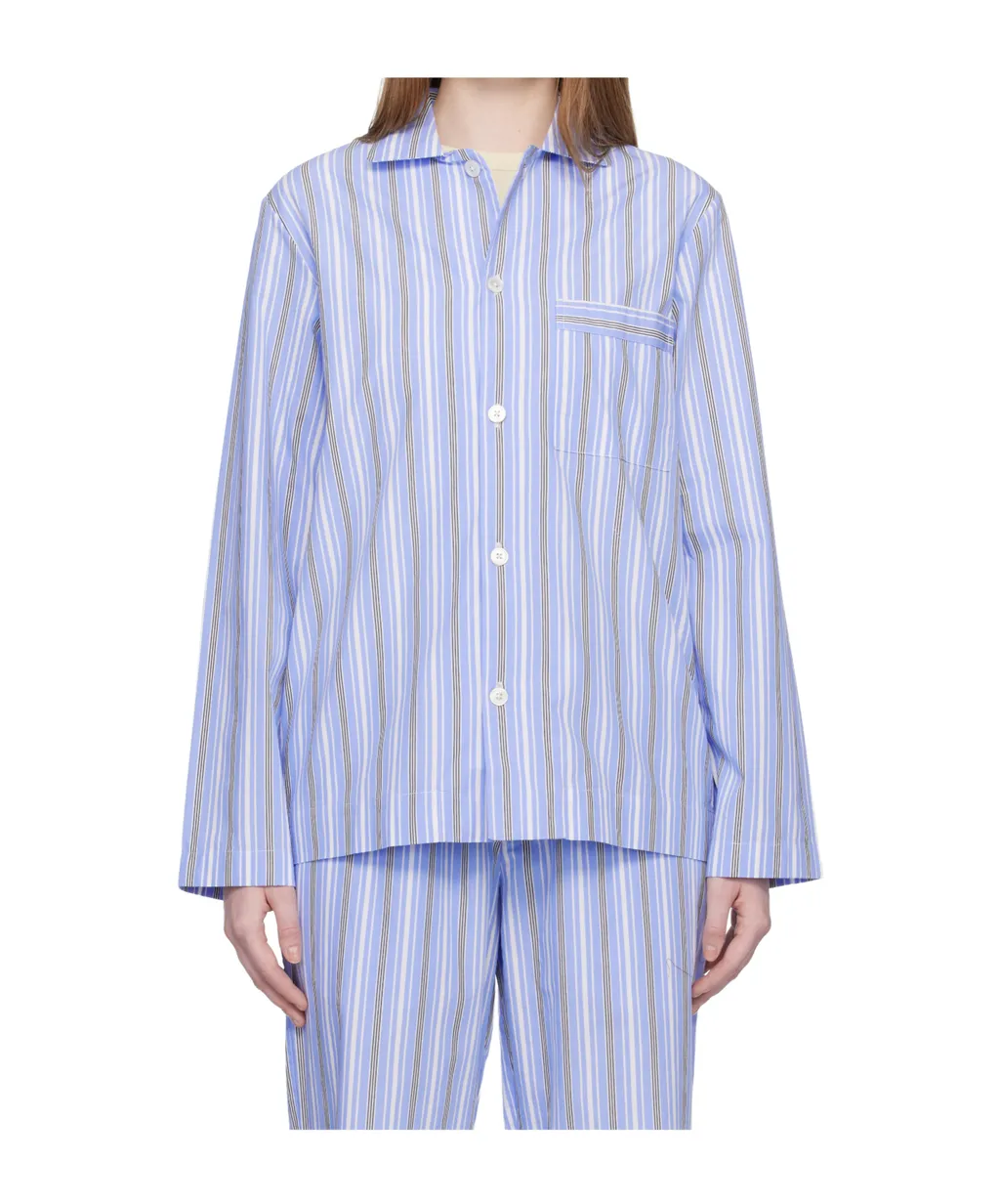 Long-Sleeved Striped Pajama Shirt