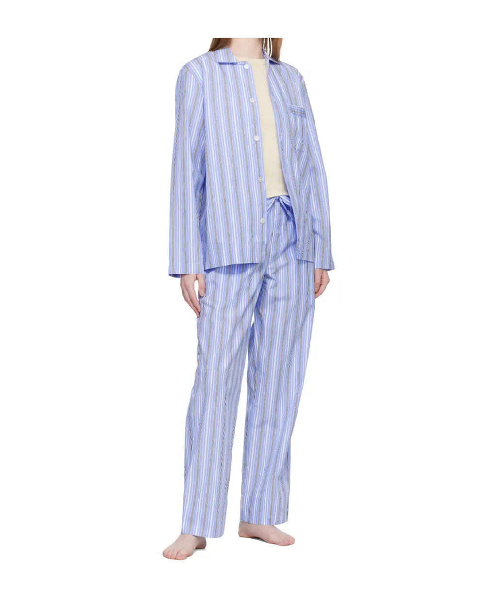 Long-Sleeved Striped Pajama Shirt