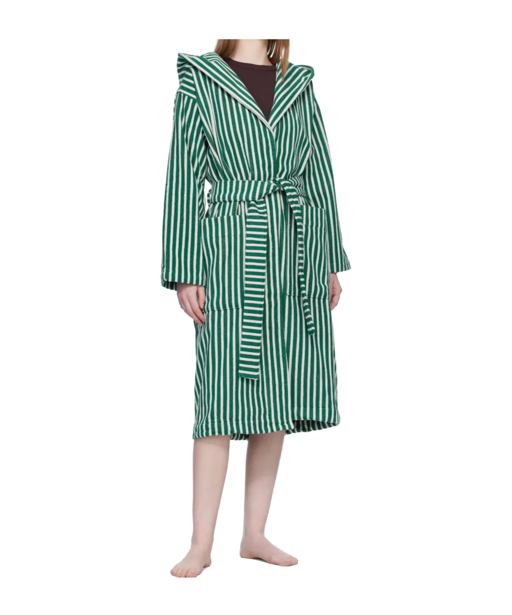 Striped Hooded Bathrobe