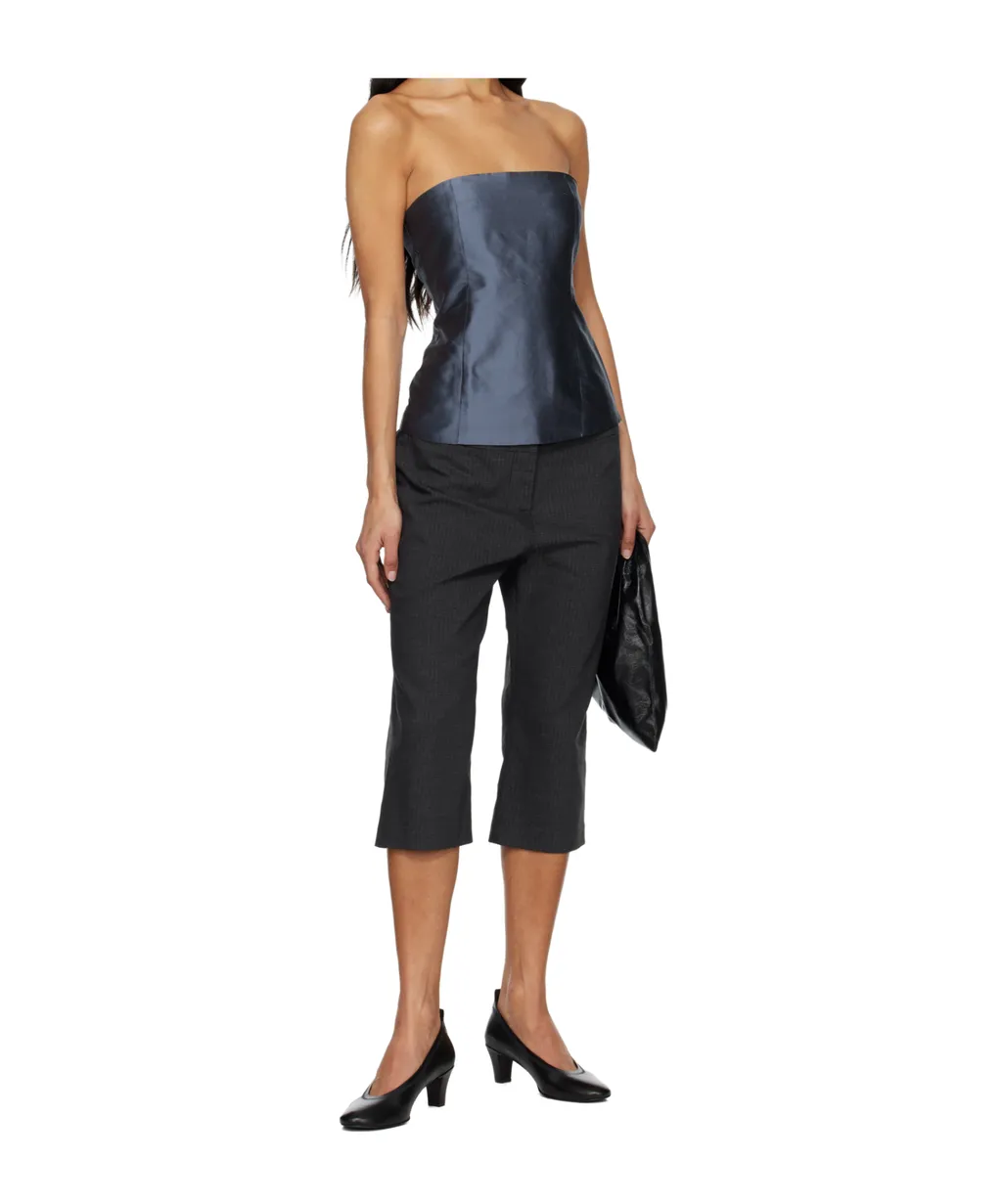 Panelled Strapless Top