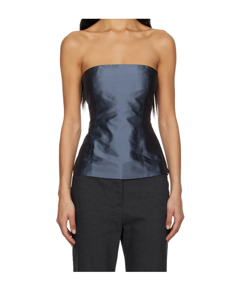 Panelled Strapless Top