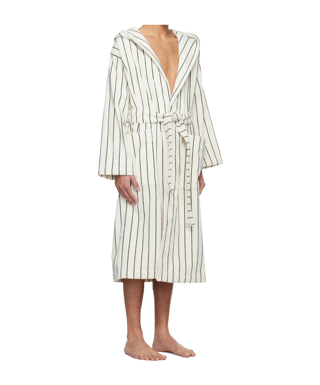 Terry Hooded Lace-Up Bathrobe