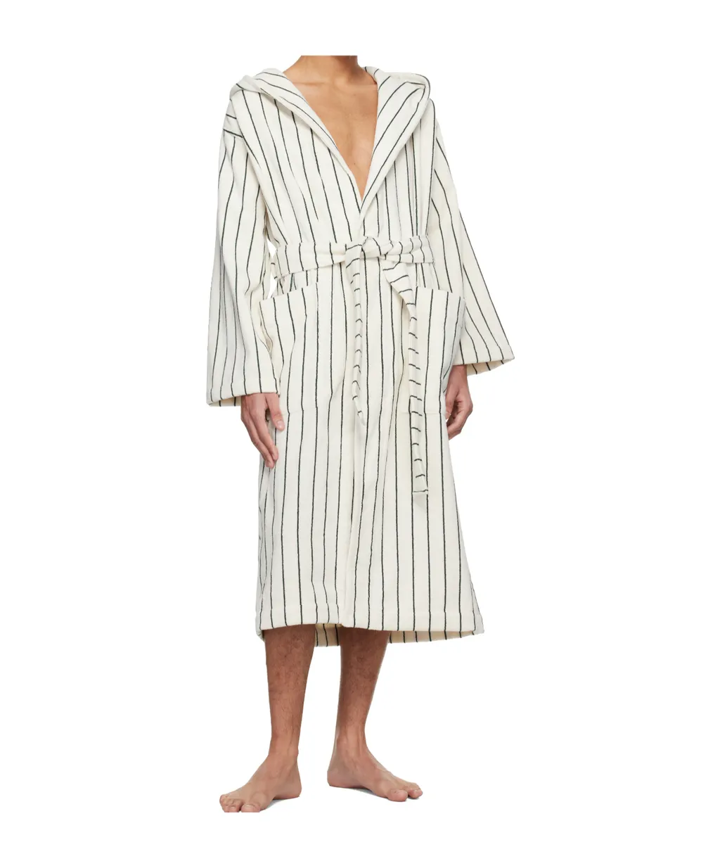 Terry Hooded Lace-Up Bathrobe