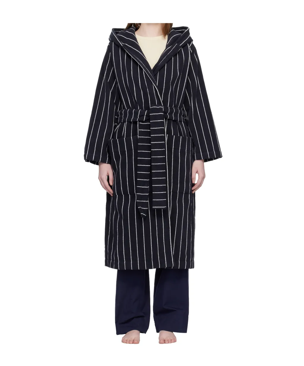 Striped Hooded Bathrobe