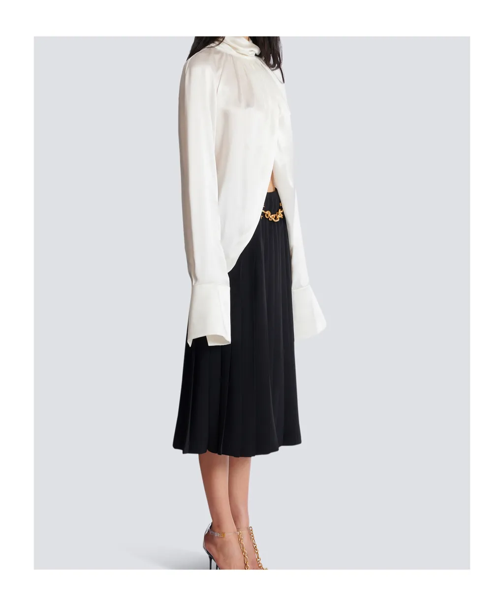Balmain Draped High Neck Blouse