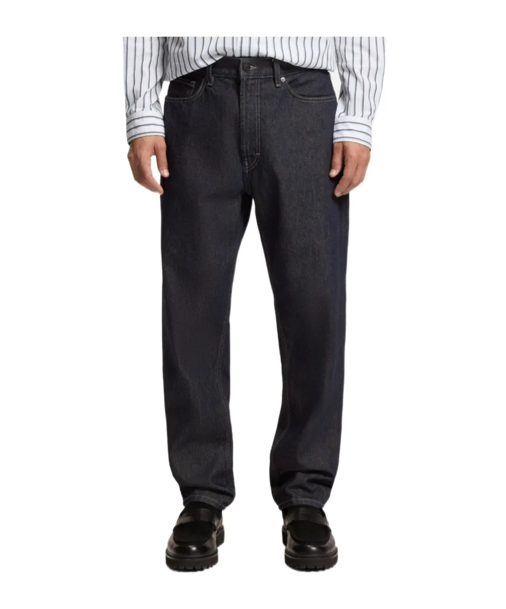 Relaxed-Fit Jeans In Dark-Blue Denim