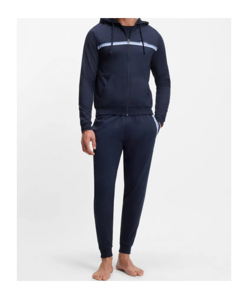 Cotton-Terry Tracksuit Bottoms With Stripes And Logo