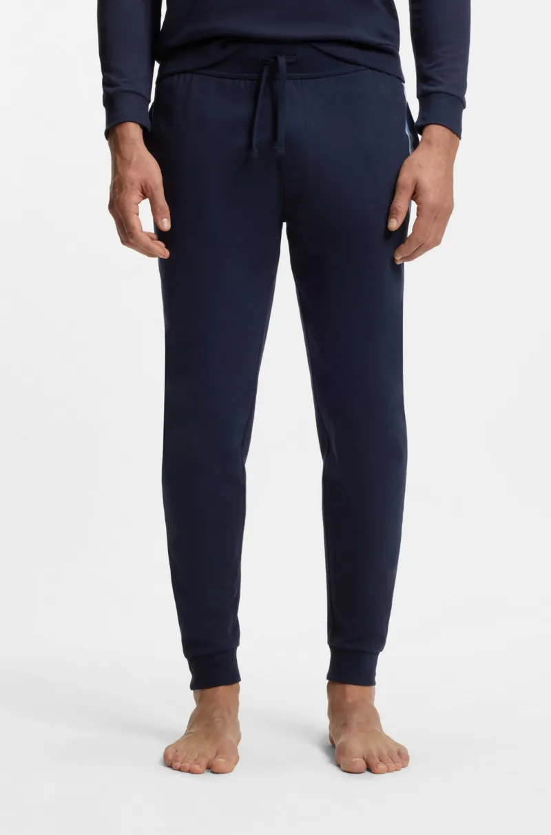 Cotton-Terry Tracksuit Bottoms With Stripes And Logo