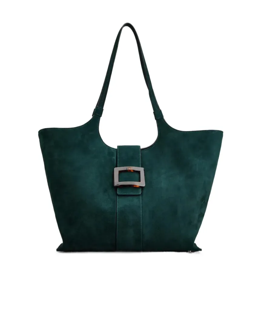 Belle Vivier Medium Shopping Bag In Suede