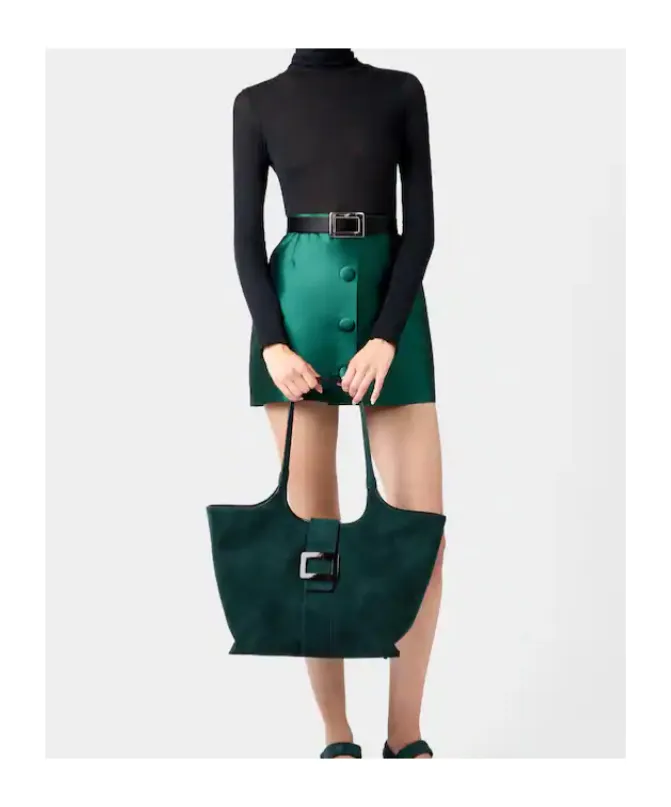 Belle Vivier Medium Shopping Bag In Suede
