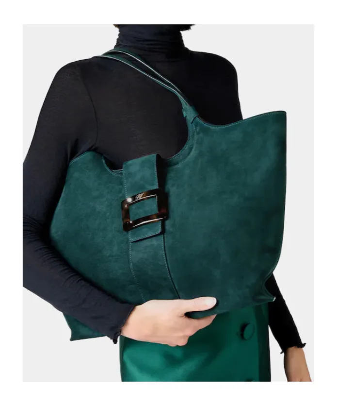 Belle Vivier Medium Shopping Bag In Suede