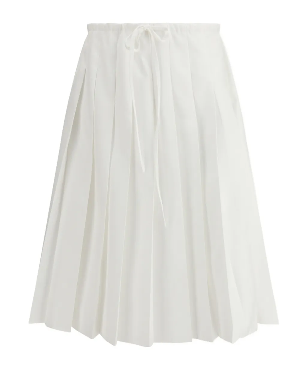Prada Drawstring Pleated Midi Skirt
