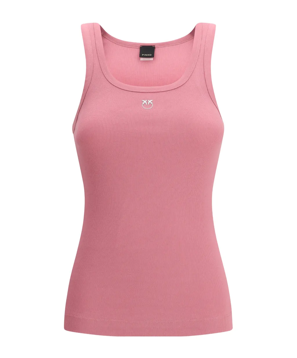 Pinko Ribbed Logo Plaque Tank Top