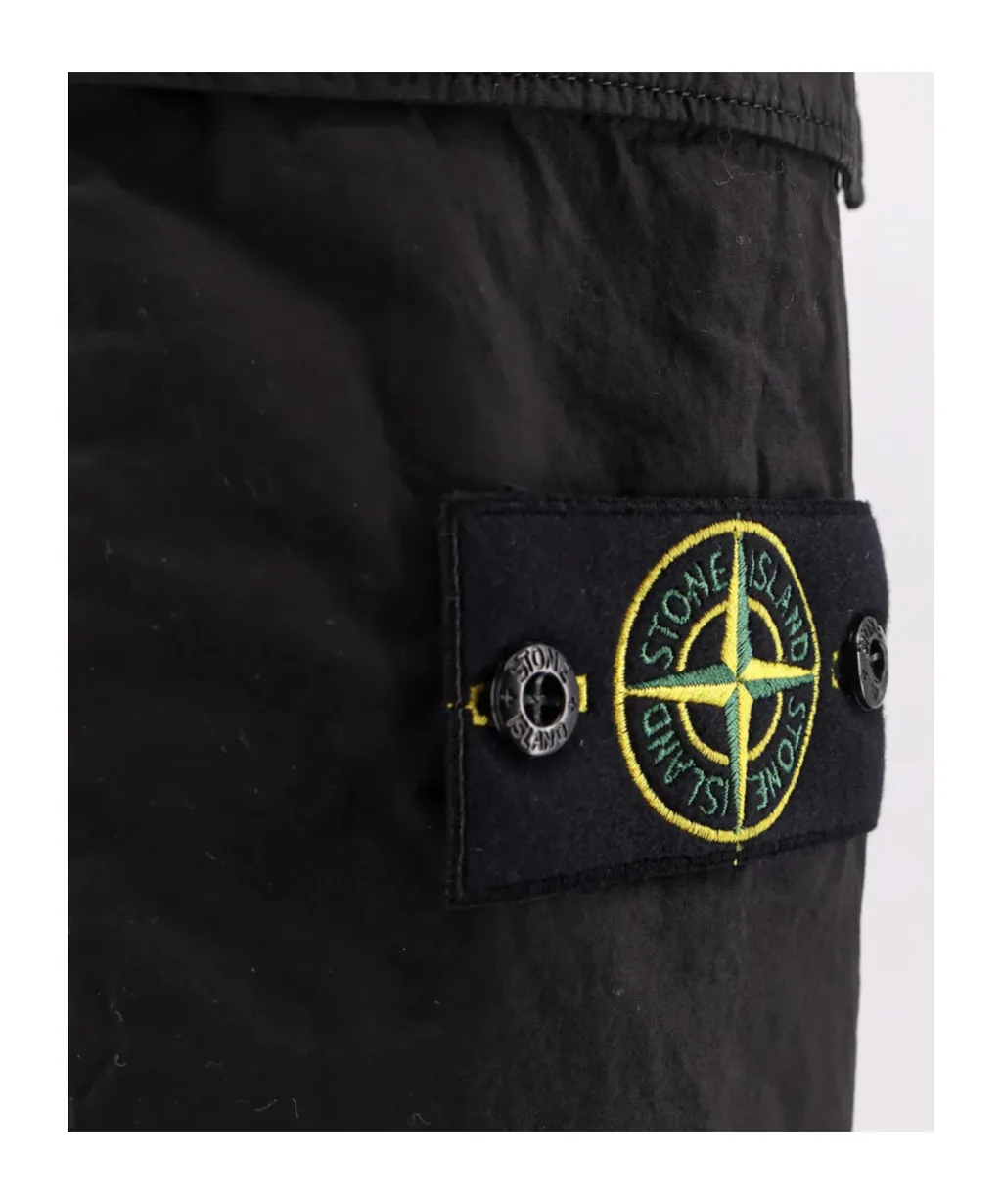 Stone Island Logo Patch Tapered Leg Trousers