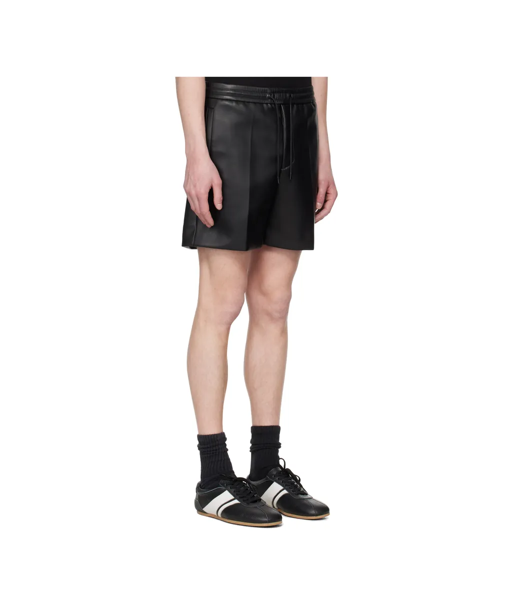 Drawstring Faux Leather Shorts