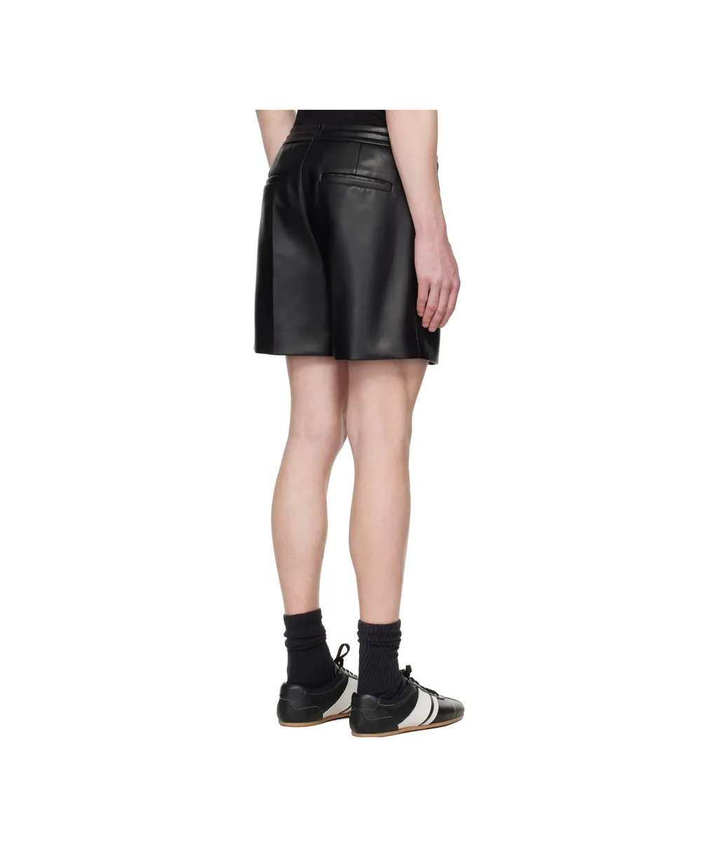 Drawstring Faux Leather Shorts