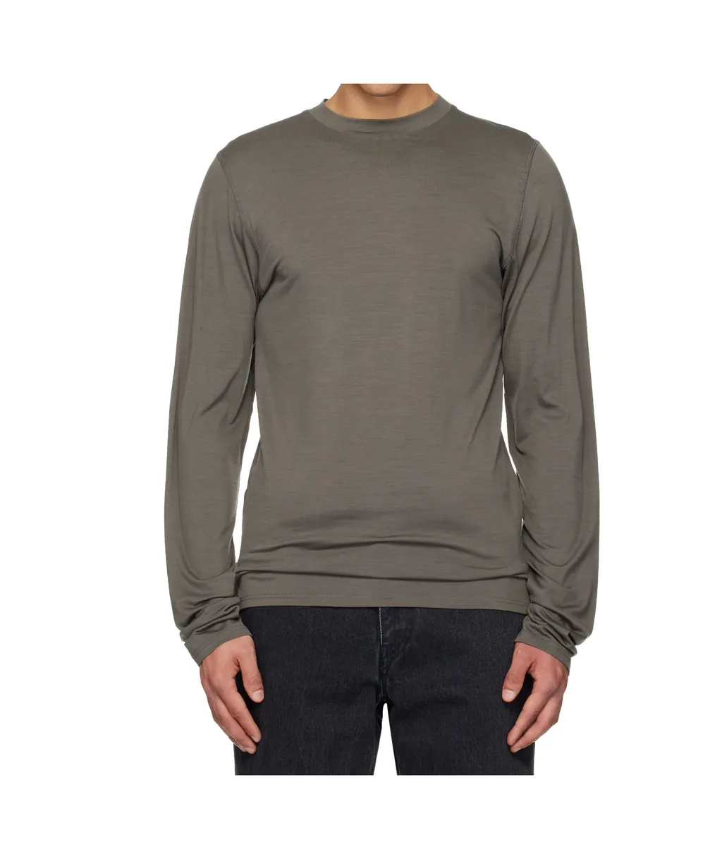 Crew Neck Knitted Wool T-Shirt