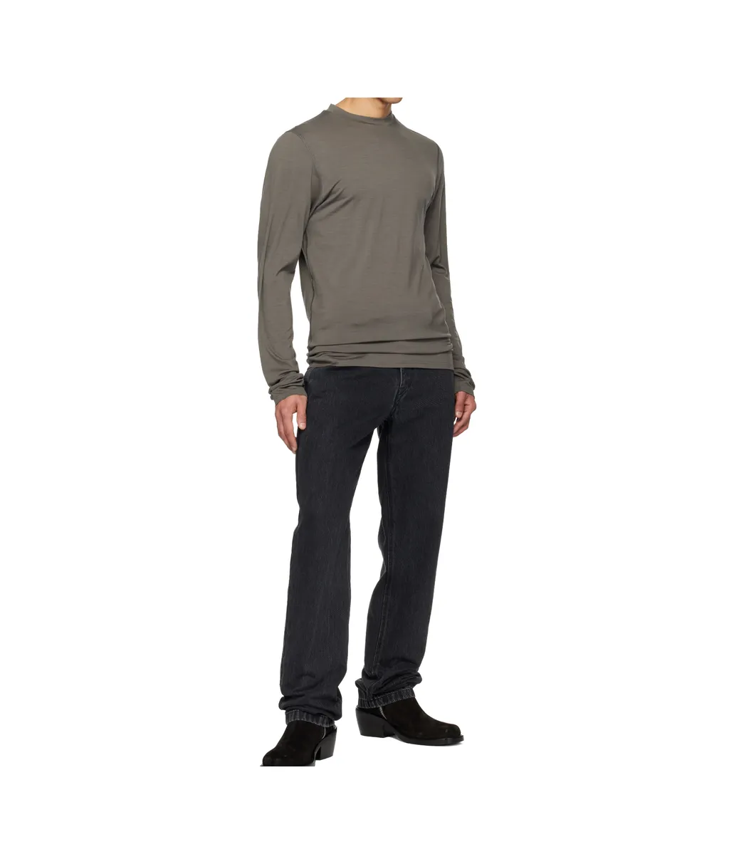 Crew Neck Knitted Wool T-Shirt